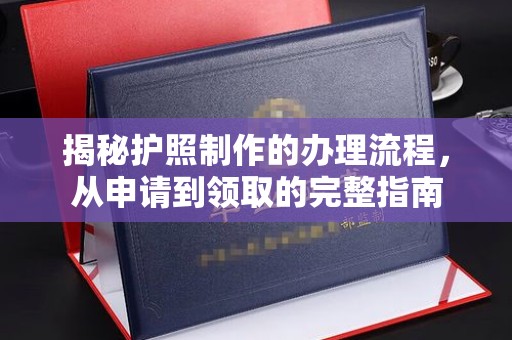 元长揭秘护照制作的办理流程，从申请到领取的完整指南