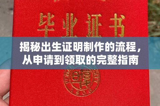 杞县揭秘出生证明制作的流程，从申请到领取的完整指南